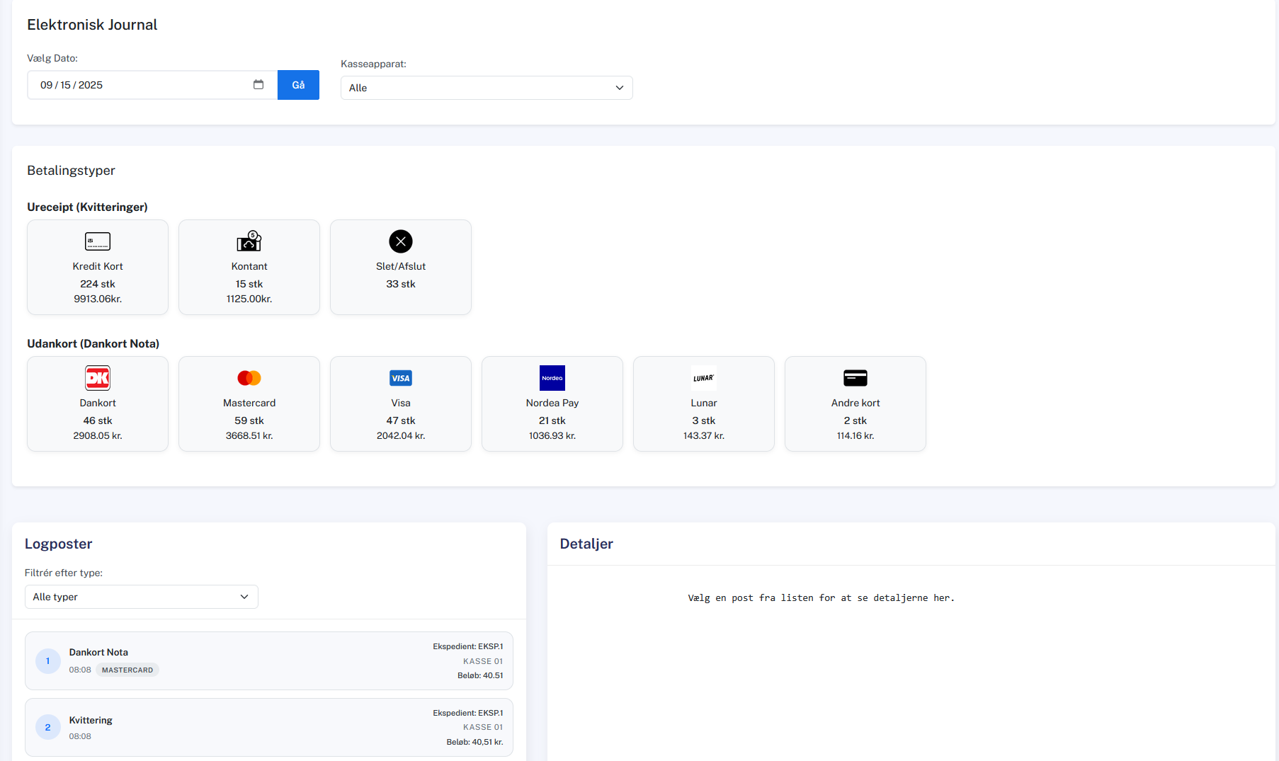 Mockup af elektronisk journal i DAKS Cloud